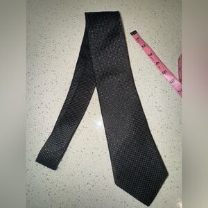 Lombardo Men’s Standard Adult Tie 100% Silk Made in Italy Black Metallicpattern